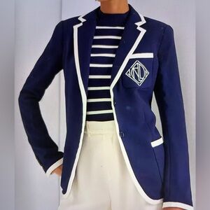 Classic RALPH LAUREN Navy Blue Blazer BRAND NEW W/Tags. SZ  Gorgeous!!
